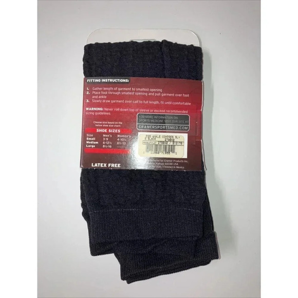 Cramer Endurance Support System Ankle Compression Sleeve, Small, Black New - Picture 2 of 2